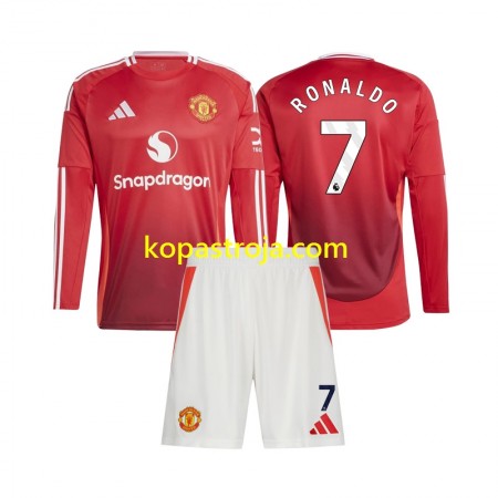 Billiga Fotbollströjor Manchester United Cristiano Ronaldo 7 Barn Hemma tröja 2024/25 Långärmad